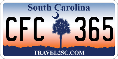 SC license plate CFC365