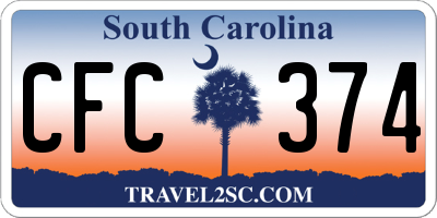 SC license plate CFC374