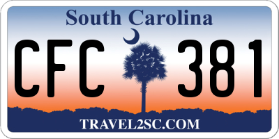 SC license plate CFC381