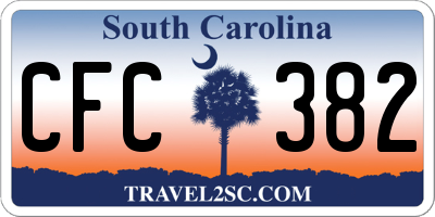 SC license plate CFC382