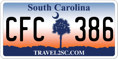 SC license plate CFC386
