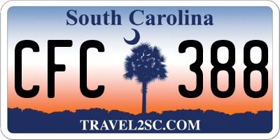 SC license plate CFC388