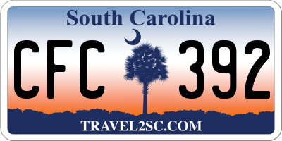 SC license plate CFC392
