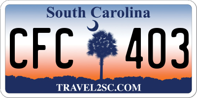 SC license plate CFC403