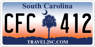 SC license plate CFC412