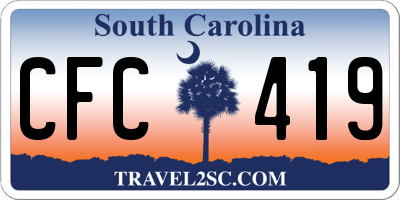 SC license plate CFC419