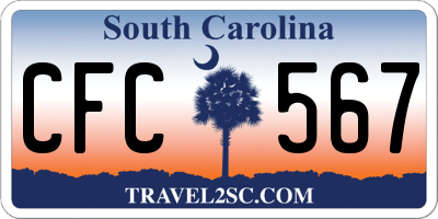 SC license plate CFC567
