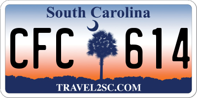 SC license plate CFC614