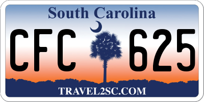 SC license plate CFC625