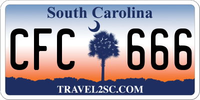 SC license plate CFC666