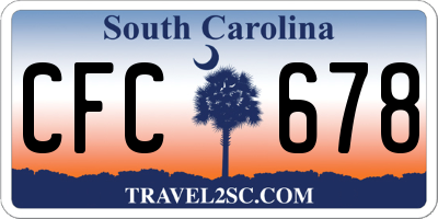SC license plate CFC678
