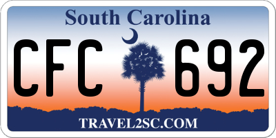 SC license plate CFC692