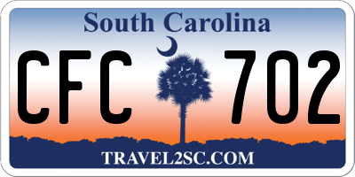 SC license plate CFC702