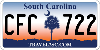 SC license plate CFC722