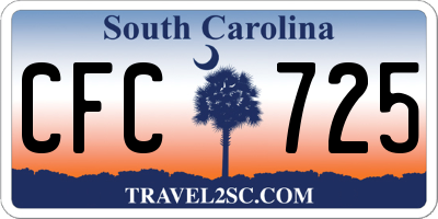 SC license plate CFC725