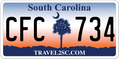 SC license plate CFC734