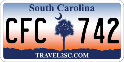 SC license plate CFC742