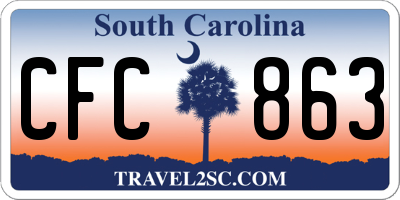 SC license plate CFC863