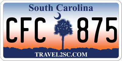 SC license plate CFC875
