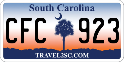 SC license plate CFC923