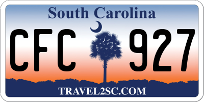 SC license plate CFC927