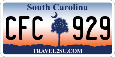 SC license plate CFC929