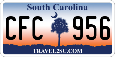 SC license plate CFC956