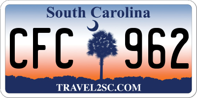 SC license plate CFC962