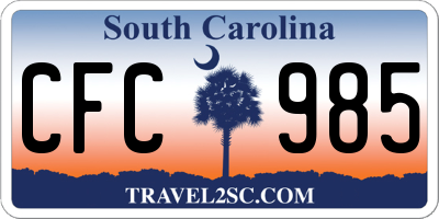 SC license plate CFC985