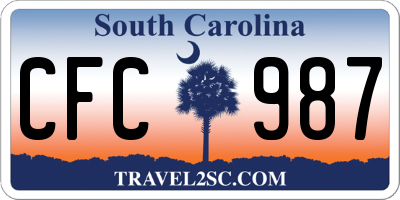 SC license plate CFC987