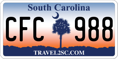 SC license plate CFC988