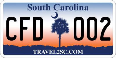 SC license plate CFD002