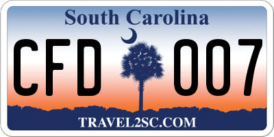 SC license plate CFD007