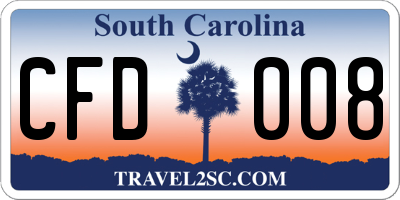 SC license plate CFD008