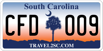 SC license plate CFD009