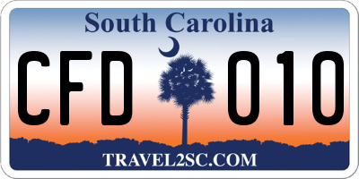 SC license plate CFD010