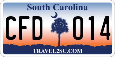 SC license plate CFD014