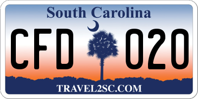 SC license plate CFD020