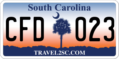 SC license plate CFD023