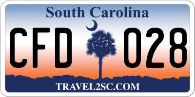 SC license plate CFD028