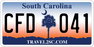SC license plate CFD041