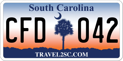SC license plate CFD042