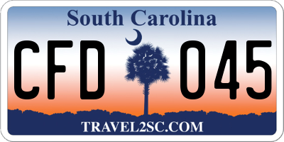 SC license plate CFD045