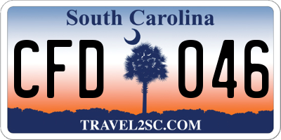 SC license plate CFD046