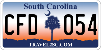 SC license plate CFD054