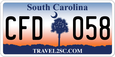 SC license plate CFD058