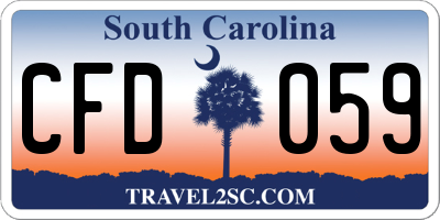SC license plate CFD059