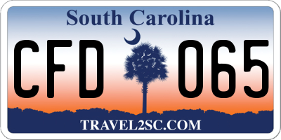 SC license plate CFD065
