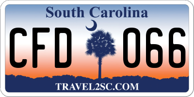 SC license plate CFD066