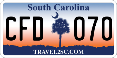 SC license plate CFD070